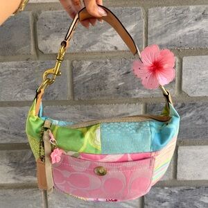 Coach Hamptons Pastel Patchwork Hobo Shoulder Bag Y2K Vintage RARE